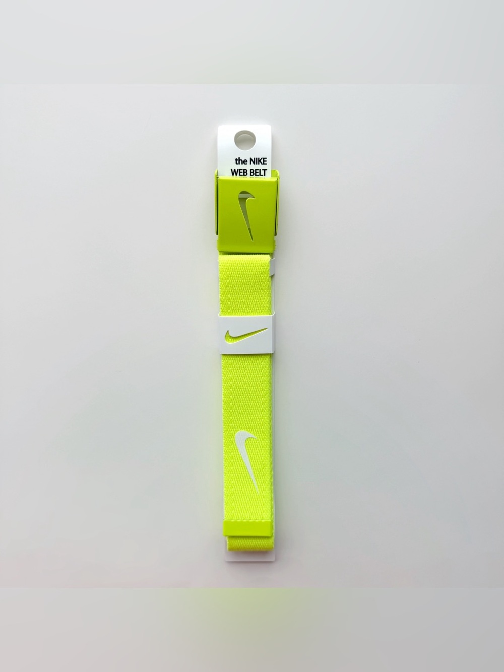 Nike Web Belt Volt Mens Adjustable Belt Buckle Golf Sporty Athleisure